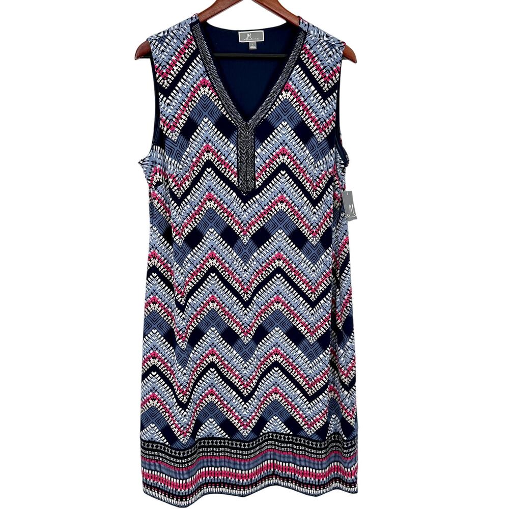 JM Collection Navy Multi Chevron Midi Dress
(Bin 7)